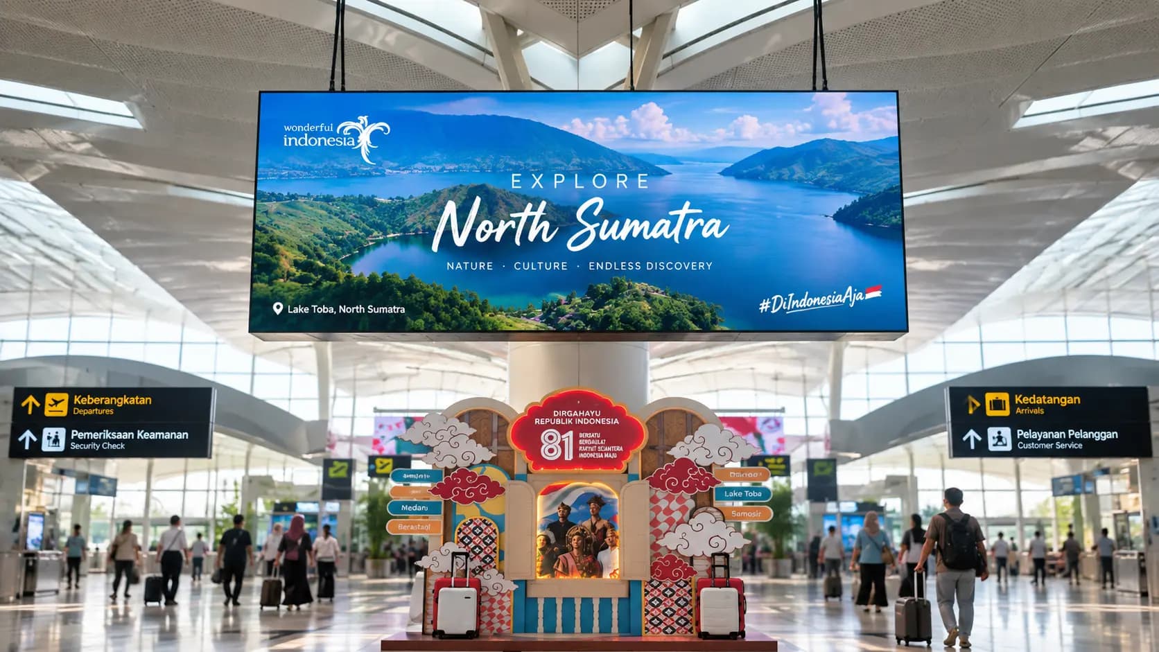 Advertising placement inside Kualanamu Airport terminal